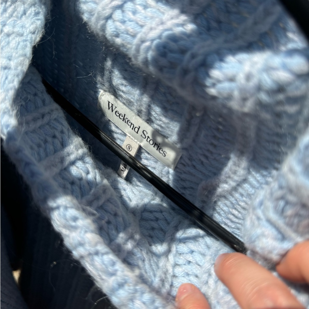 SOLD: Weekend Stories Sky Blue Knit Sweater